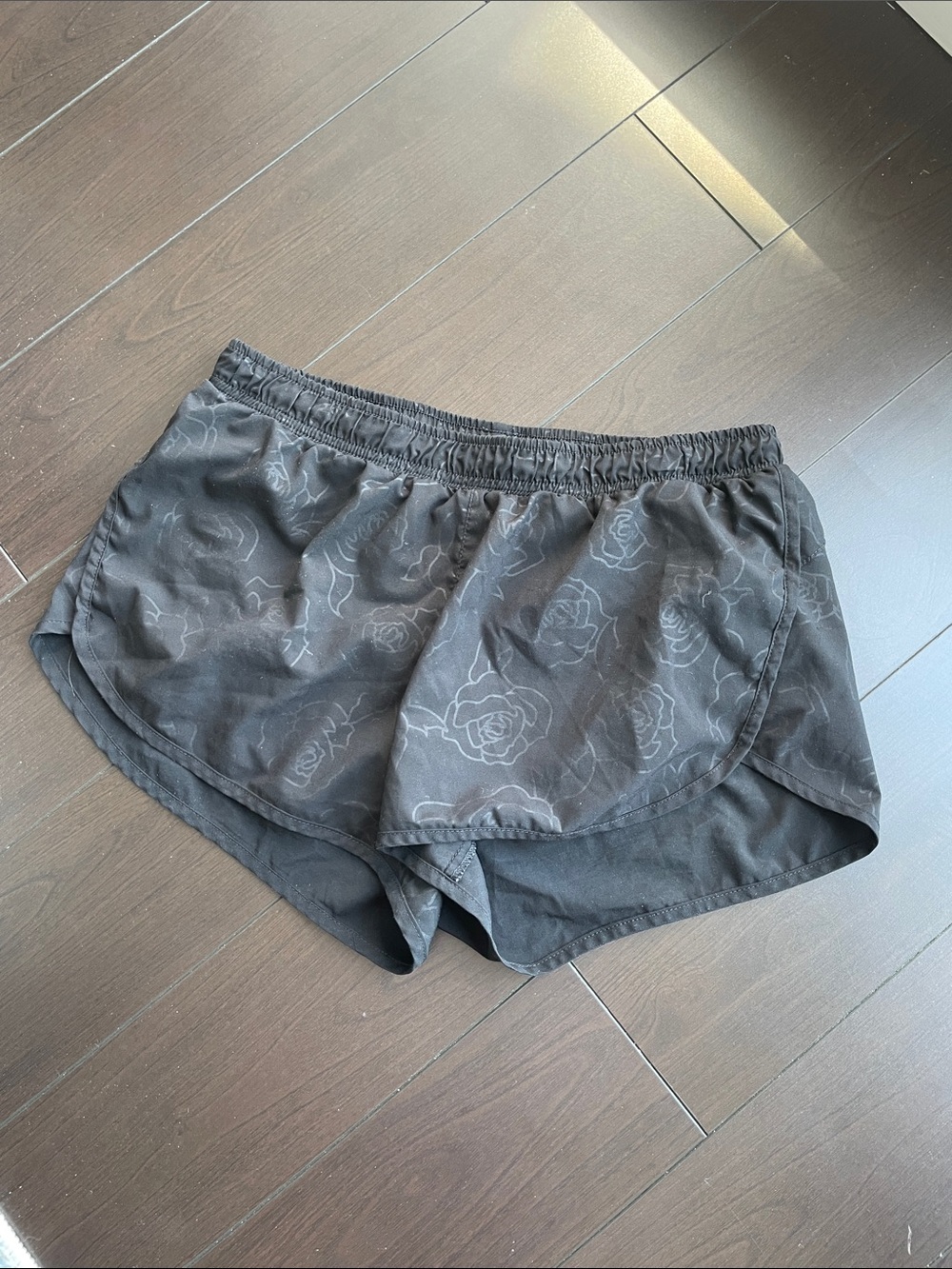 Old Navy Black Floral Athletic Shorts